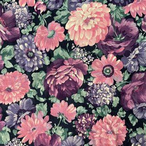 Vintage Floral Northcott Silk Inc Fabric | Purple Pink Sewing Quilting Fashion